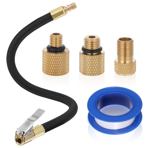 Zyghjort 12'' Tire Inflator Hose Adapter, Tyre Pump Quick Inflation Chuck Extension Tube Quick Lnflation Hoses Connector Car Motorcycle Bicycle Maintenance Accessories
