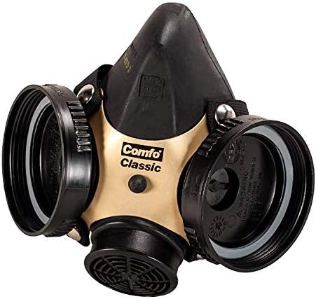 808076 Comfo Classic Series Half-Mask Respirator - Size: Large, Harness Style: SoftFeel Hycar, Twin-Port, Reusable Gas Mask, MSA Comfo Cartridge Compatible