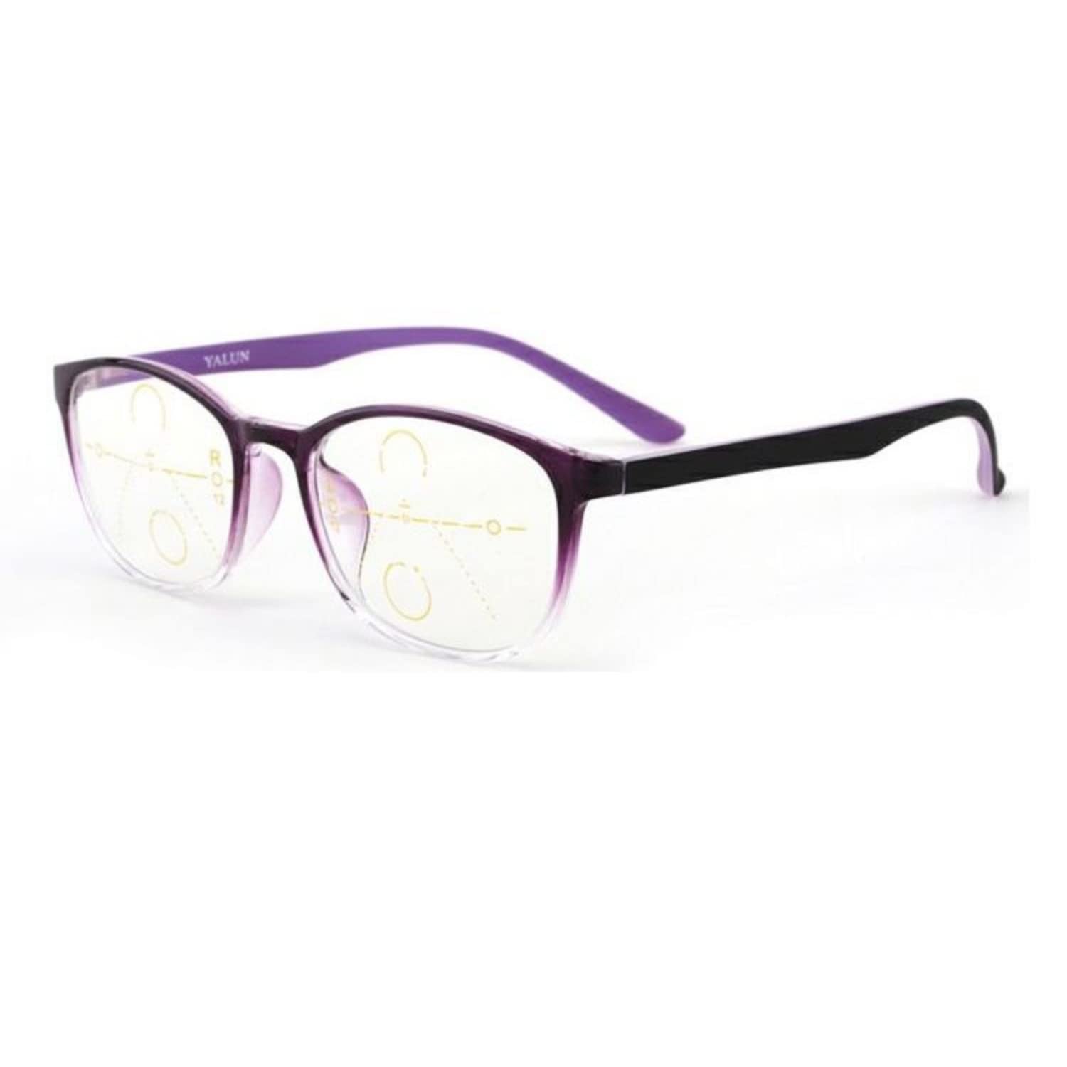 RICCIE Frauen Gleitsicht-Multifokal Anti-Blaulicht HD Presbyopiebrille, ultraleichter TR-Rahmen mit asphärischen Harzgläsern Dioptrien +1,0 bis +3,0,03,+1.0