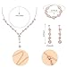 yuxiaoyu Rose Gold Wedding Jewelry Set for Bride Elegant Rhinestone Prom Jewelry Set for Women Shiny Crystal Necklace Earrings Bracelet for Bride Bridemaid Prom Costume