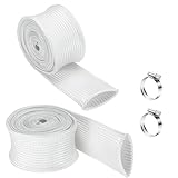 XoeLLe 200cm Abgasschlauch 25mm Hitzebeständiger Schlauch mit 2 Clips Standheizung Auspuff Dieselheizung Zubehör Fiberglass Sleeving High TEMP für Notstromaggregat, Lufterhitzer, Standheizung