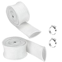 XoeLLe 200cm Abgasschlauch 25mm Hitzebeständiger Schlauch mit 2 Clips Standheizung Auspuff Dieselheizung Zubehör Fiberglass Sleeving High TEMP für Notstromaggregat, Lufterhitzer, Standheizung