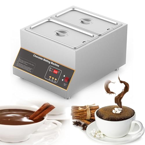 JJENXYYDS Chocolate Melting Pot,Melting Pot Heater,Electric Food Hot Air Drying Hot Melt Glue Machine,Chocolate Melting Device,for Chocolate Cheese Fondue Chocolate,2Tank