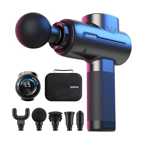 RENPHO Massage Gun Deep Tissue, Fathers Day Dad Gifts, FSA HSA Eligible Portable Percussion Massager for Back and Neck, Handheld Device with Carry Case, Active