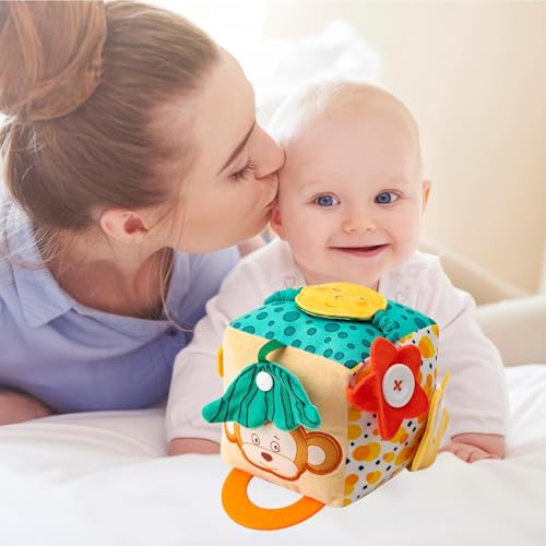Générique Baby Tissue Box Toy - Cube d'activité sensorielle Douce pour Les Tout-Petits | Crinking Toy for Early Education, Baby Travel Entertainment | Cadeau Amusant d'inspiration pour Thanksgiving, – Image 3