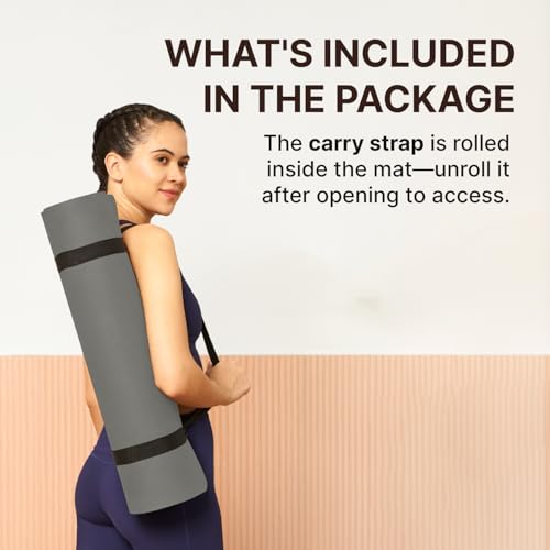 Image of CULT EVA Yoga Mat 6mm with Carry Strap - Dual Color Lavender, Anti-Slip, Lightweight & Durable Exercise Mat for Yoga, Pilates, Meditation, Gym & Home Workouts