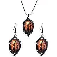 XFSRG Juego De Joyas Vintage Con Colgante Y Pendientes De Mujer