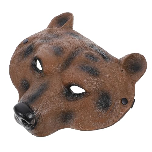 TOBBOMEY Realistic Bear Mask for Animal Cosplay Pu Material Festival Mask Kit for Halloween Parties Eye-catching Decoration for Costume Events and Dress-up Comfortable and Design