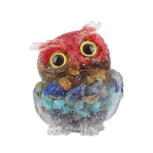 Ootsr Owl Statue Home Decor,Natural Crystal Owl Figurines Ornaments For Bookshelf Bedroom Living Room Office Tv Stand Decorations,Owl Décor Animal Sculptures Gift For Birds Lovers(Colorful) #TOP15