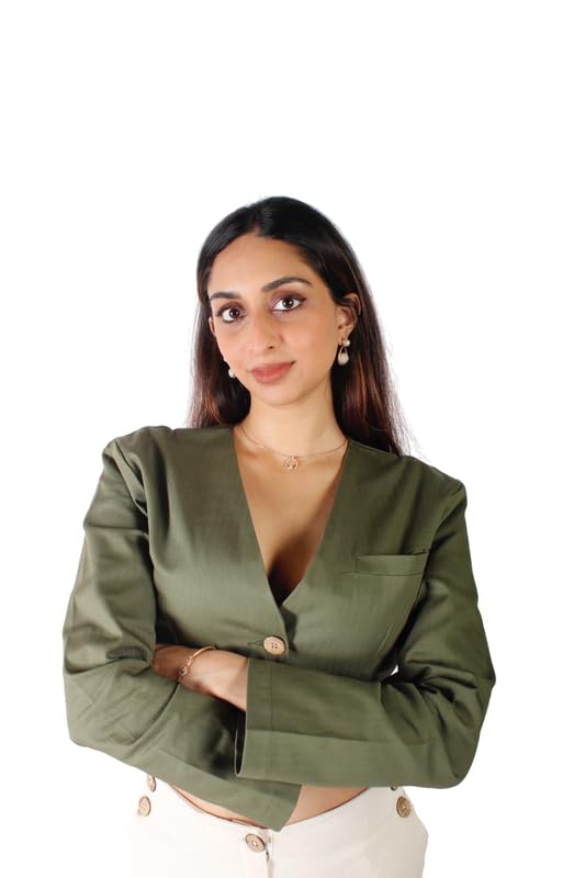 Cotton Faux 9 to 5 Crop Blazer for Women | Stylish and Comfortable 100% Cotton Blazer for Office Wear and Casual Outings | Trendy and Tailored Fit-image-38