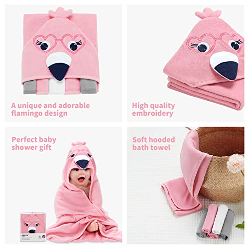 Synpos Baby Bath Towels, Newborn Hooded Baby Towel With 5 Baby Washcloths - Ultra Absorbent And Soft Cotton Hooded Bath Towel For Babie, Toddler, Infant - Unisex Hooded Baby Bath Towel #TOP7