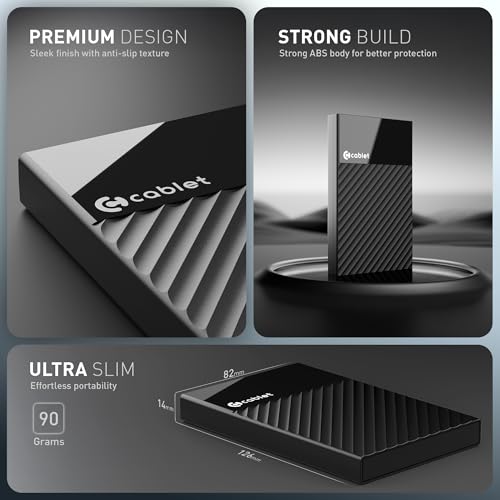 Image of Cablet 2.5 Inch SATA USB 3.0 HDD /SSD 5Gbps Speed Portable External Enclosure for 7mm and 9.5mm, Tool-Free Design, Supports UASP Max 6TB