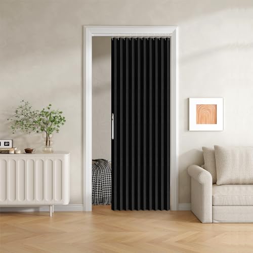 Jilron Folding Door Curtain Black