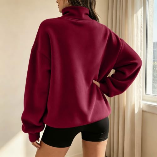 Oversized Sweatshirts for Women Mock Neck Pullover Tops Pullover Baggy - image 3