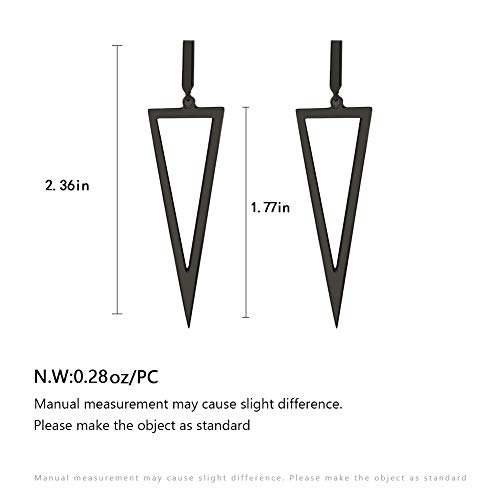 Black Stainless Steel Metal Triangle Dangle Drop Earrings For Women #TOP5