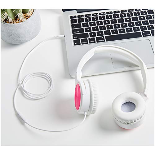 Image of amazon basics Lightweight On-Ear Headphones - Pink