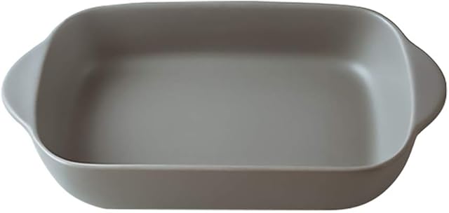 Grey Small Ceramics Rectangular Baking Dishes with Handle for Oven Ceramic Baking Pan Lasagna Casserole Pan Individual Bakeware 9x5 inch