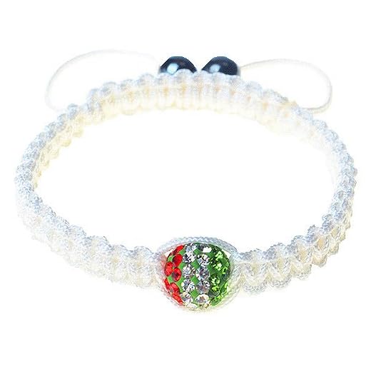 My Daily Styles Italien italiensk flagga grön vit röd sträng makramé pärlor justerbart armband