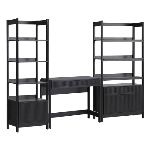 Walker Edison Transitional 3-Piece Writing Desk with 1 Narro