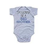Apericots I'm Gonna Be a Big Brother Short Sleeve Baby Bodysuit,Heather Gray,12 Months