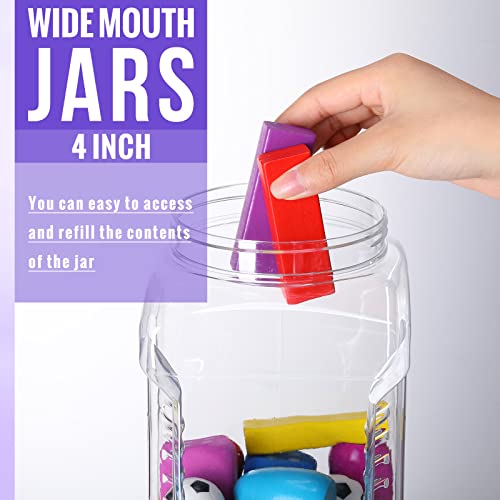 Gerrii 18 Pcs 1 Gallon Plastic Jars With Cap Clear Storage Containers Grip Jars Multi Use White Lid Dried Food Canisters Pet Plastic Bulk 1 Gallon Containers For Kitchen Fermentation Food Storage #TOP3