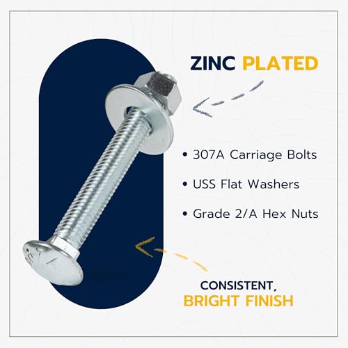 Pernos de carro Makers Bolt 307A de 1/2 x 4 pulgadas para reparaciones estructurales 3