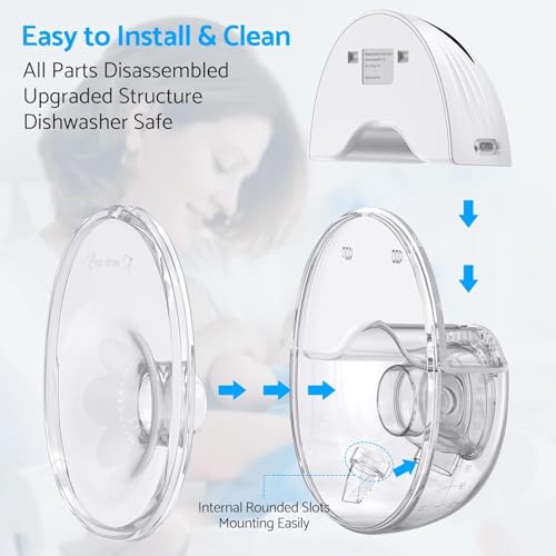 Image of 1Set, Wearable Breast Pump for Feeding Mothers, Breastfeeding Pump with 4 Modes & 12 Levels, Portable Electric Milk Pump Rechargeable, BPA FREE