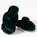 Csfry Women's Cross Band Fuzzy Slippers Fluffy Open Toe House Slippers US7-8