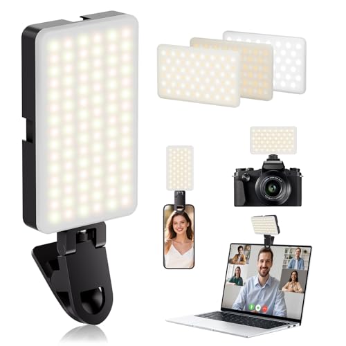BNEHHOV 90 LED Lumière Téléphone Selfie Light, 3 Modes d'éclairage ajustés et 10 Niveaux de luminosité pour téléphone, Caméra, Ordinateur Portable, Appareil...