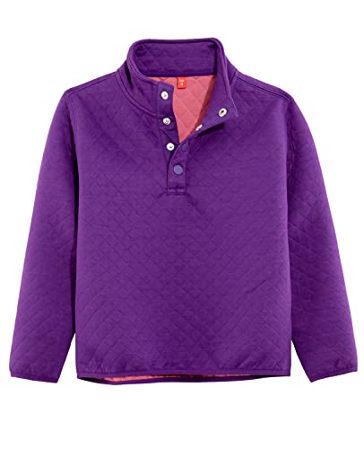Image of ZENTHACE Kids Ultra Soft Quilted 1 /4 Snap Fleece Pullover Sweatshirt Jacket Long Sleeve Mountain Outdoor Shirt