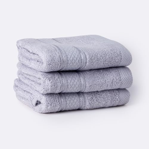 Image of Bamboo Soul Bamboo Face Towel | Ultra Absorbent & Super Soft | 30 x 30 cm - 550 GSM | Pack of 3 (Light Grey)