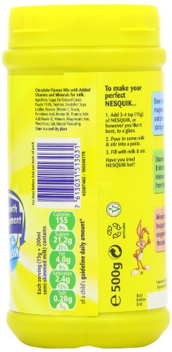Image of Nestle Nesquik Chocolate Flavour Milkshake Mix, 17.64 oz / 500 g