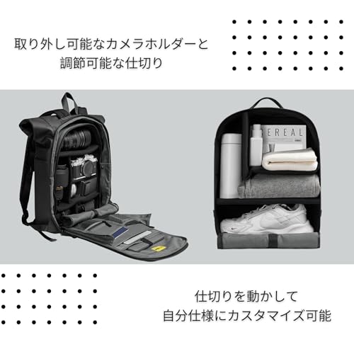 GASTON LUGA ガストンルーガ GL X Nikon (ブラック) カメラバッグ カメラリュック バックパック 旅行 リュック 11インチ 13インチ 14インチ PC タブレット 通勤 通学 軽量 防水 国内正規品