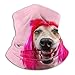 Produktbild Halswärmer,Nackenwärmer Schal,Sturmhaubenmaske,Halsmanschette,Glücklicher Entzückender Lächelnder Hund Rosa Perücke Weicher Halswärmer Sturmhaube Kapuze Für Motorrad Radfahren Laufen Skifahren Snowb