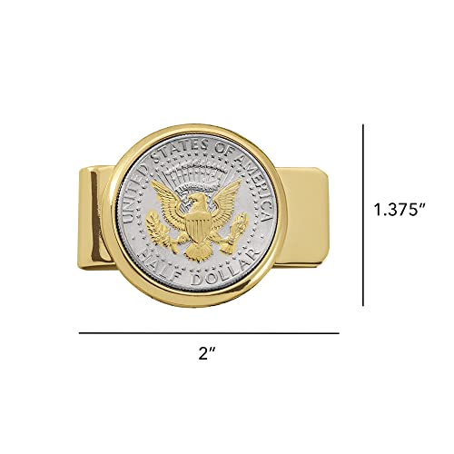 Money Clip for Men – JFK Half Dollar Presidential Seal, Brass Holder with Selectively Layered Pure 24k Gold – Authentic U.S. Coin by American Coin Treasures4