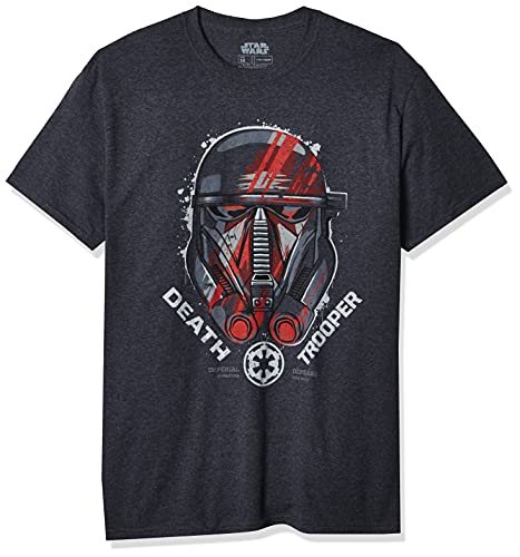 Star Wars Men's Rogue One Death Trooper Squad Helmet Graphic T-Shirt, Charcoal Heather, XXL