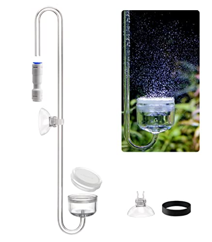 Clscea DC500-40-JP 大径32mm 水草用co2 ディフューザー バブルカウンター逆流逆止弁一体型アクアリウム co2拡散器 水槽掛け式アクリル製 セラミックプレート交換可能 中型・大型水槽に適用