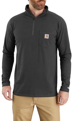 Image of Carhartt Men's 104255 Force Relaxed Fit Quarter Zip Pocket T-Shirt