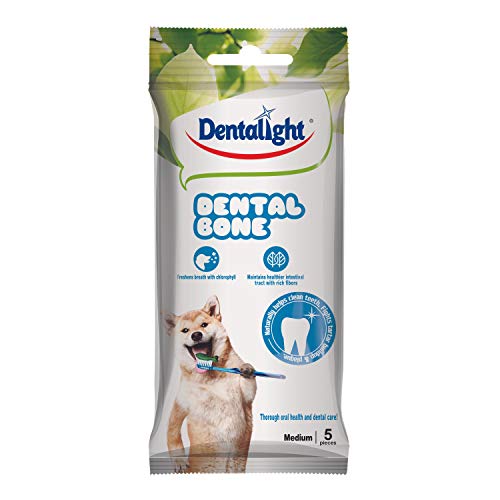 Image of Gnawlers DentaLight Dental Bone, All Natural, Healthy, and Edible, Easy to Digest, Natural Chloropyll, Freshen Breath & Fight Tartar & Plaque, Medium, 12in1, 90gm, Pack of 2 Sold By DogsNCats