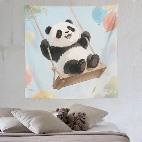 Tapisserie murale panda esthétique avec kit de suspension