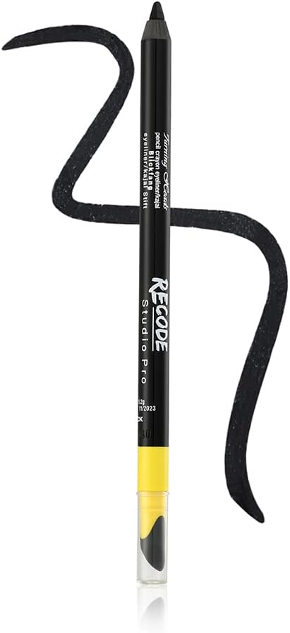 Turning Heads Crayon Gel Matte Eyeliner Pencil Cum Kajal Pencil Comes With Smudger On Other Side, Longlasting, Water-Proof & Smudge-Proof Formula, Black, 1.2Gm