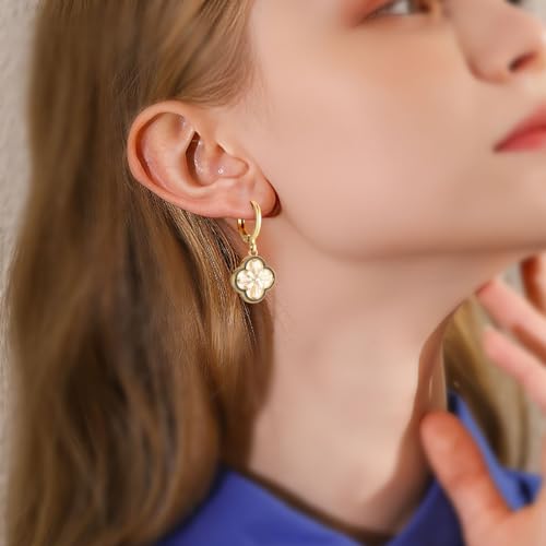 Gold Plated Earrings for Women, Small Bee & Honeycomb Drop Earrings with 925 Sterling Silver Needle, Geometric Fashion Long Tassel Hoop Earrings Cubic Zirconia Dainty Jewelry for Women3