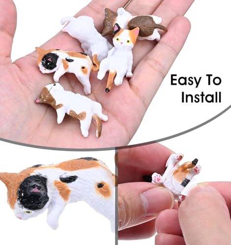 Image of 5Pcs Car Decor Accessories, Car Toys for Car Interior, Sleeping Cat Figurines for Rearview Mirror Home Office Any Occasion (5pcs(Multicolor) B)