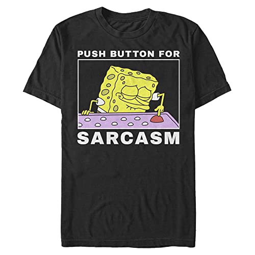 T-Shirt Nickelodeon Sarcasm Button noir taille 5XL pour homme
