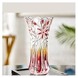 Bamboo Sea Jarrón, Decoración de jarrón, arreglo Floral for Sala de Estar, Vidrio Transparente de Flores secas, decoración del hogar de Estilo Chino Jarrones Decoración del hogar(Red,25cm)