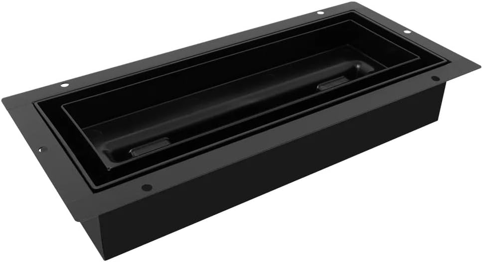 Fittes Flush Floor Vent [Lite], ABS Plastic HVAC Air Return Register Cover, Customizable Adjustable Airflow Solution for Home Floor, Damper Included – 4"x10" – Matte Black – 1 Pack