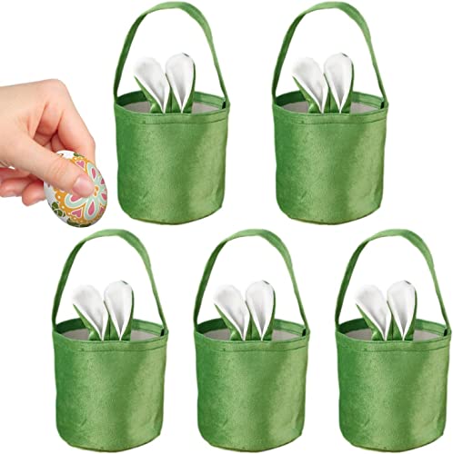 5 Pcs Easter Bunny Tote Bags Easter Bunny Bags Easter Bunny Baskets For Easter Eggs Hunt Easter Part