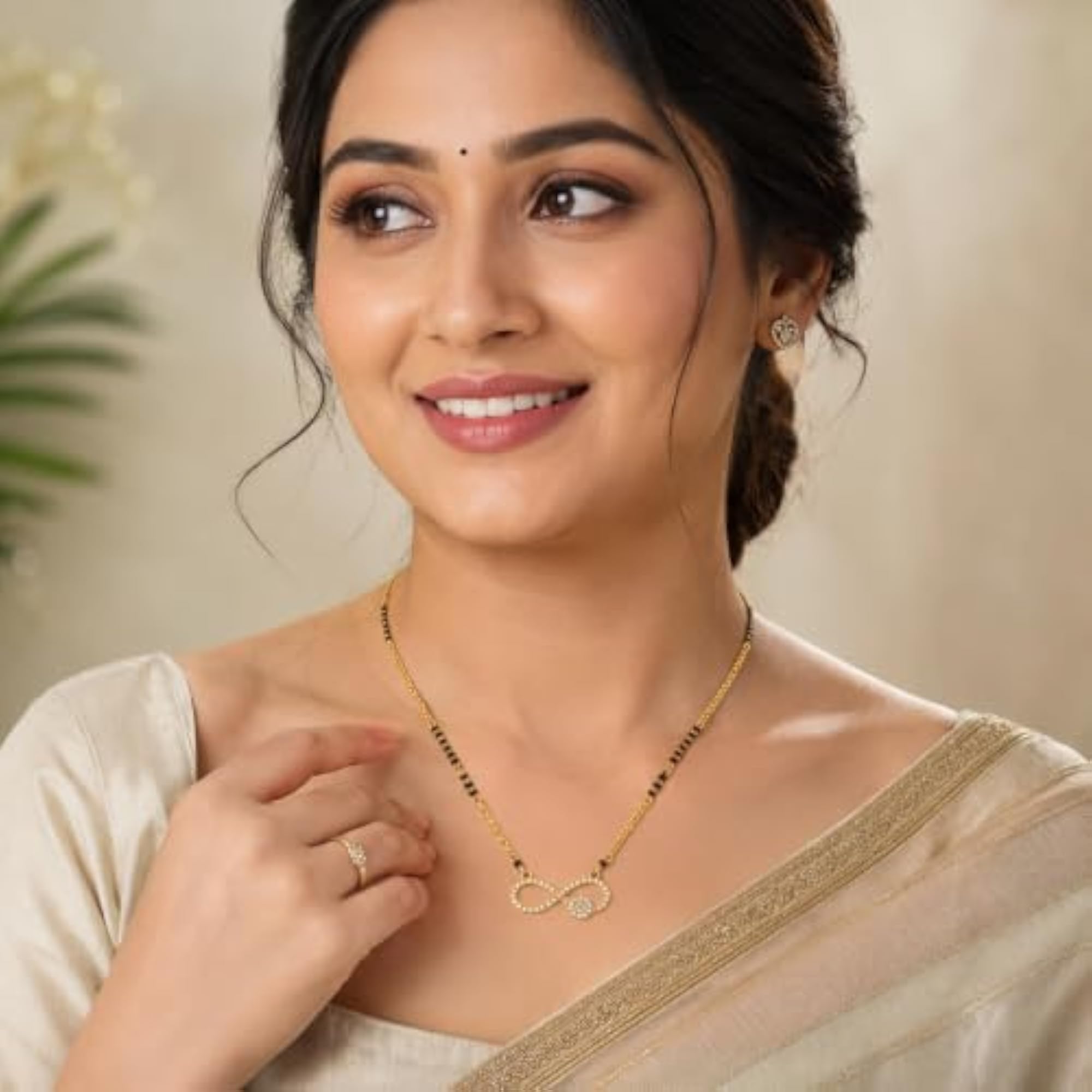 Women's Gold-Toned Infinity Mangalsutra Necklace