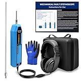 ZKTOOL Automotive Electronic Mechanics Stethoscope Electronic Ear Diagnostic Device Kit EM410, with Short and Long Probe, Headphones, Engine Noise Finder Detector Tester, Frequency Range 20Hz~20KHz