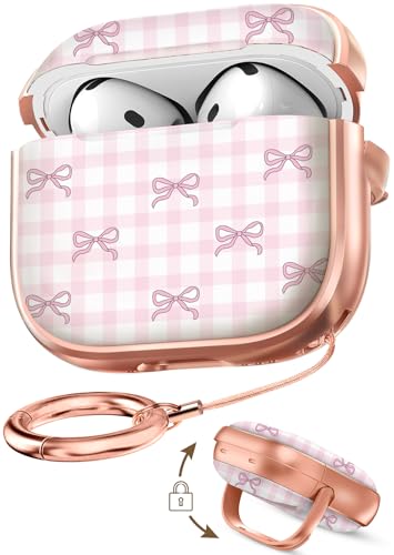 Joyleop AirPods4�p���S���b�N�t���P�[�X - ���킢���K�[���[���I�f�U�C�� �����p �O�����n�[�h�ی�J�o�[ AirPod 4th�P�[�X �L�[�`�F�[��&�d�b�X�^���h�t�� �{�E�X�g���C�v